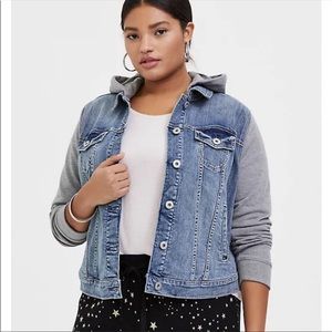 Torrid Denim Hooded Jacket Coat 2 2X
